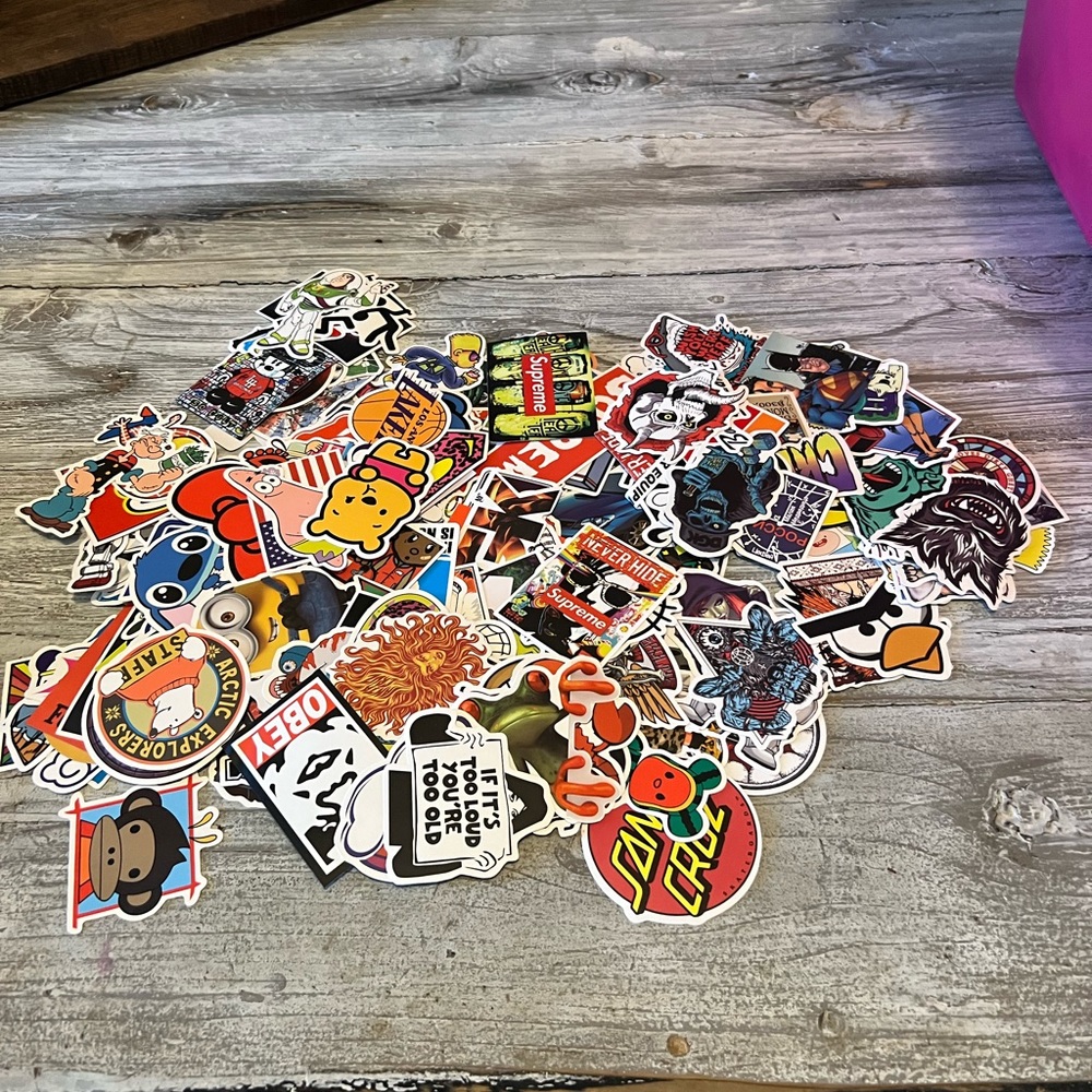 Lot of over 100 graffiti stickers.